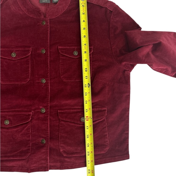 Copper Key Deep Red Velvet Utility Jacket - Picture 7 of 7